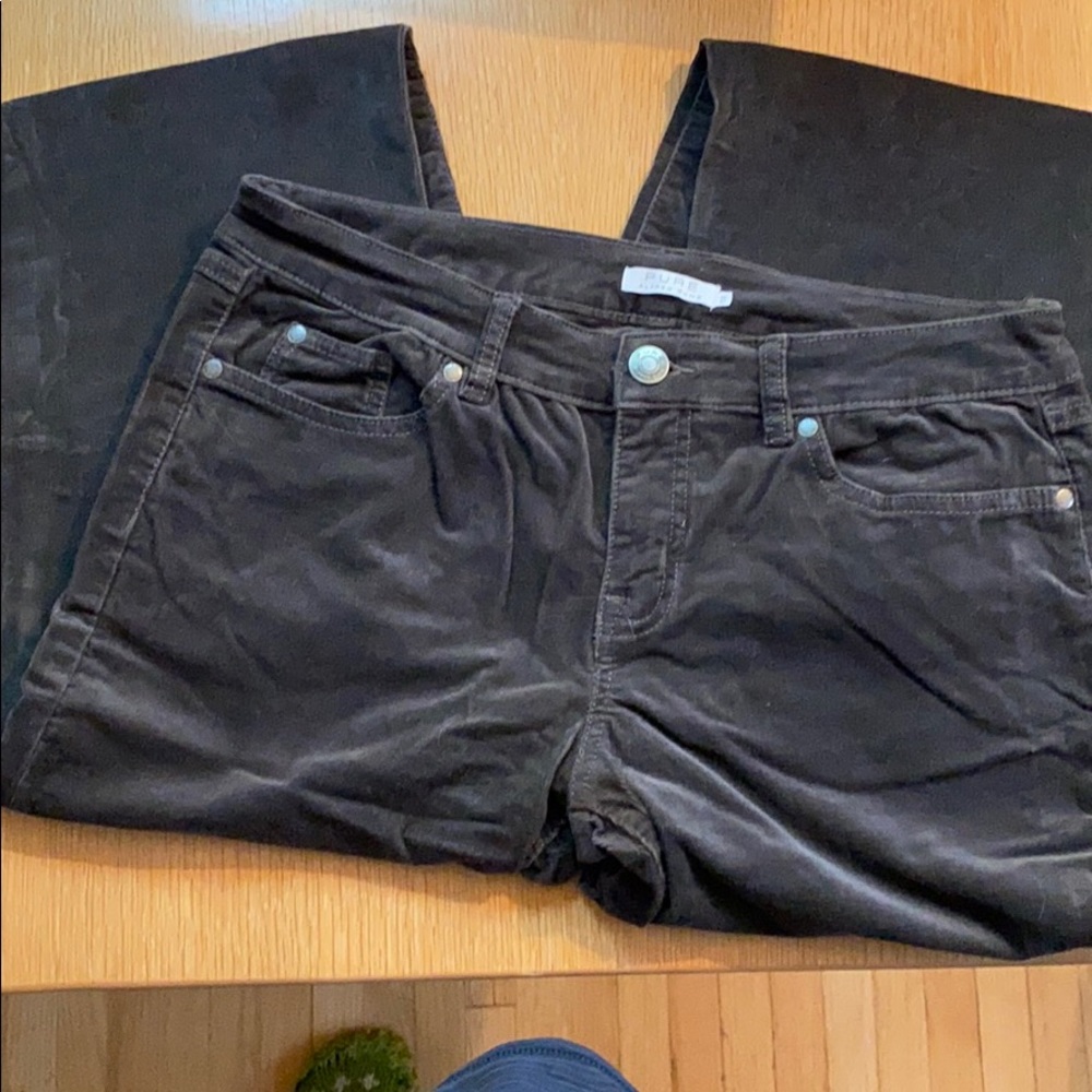 ALFRED SUNG Straight Leg Corduroy Pants in Dark Brown - Picture 3 of 5